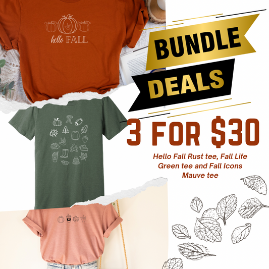 3 Fall Tees for $30 Bundle