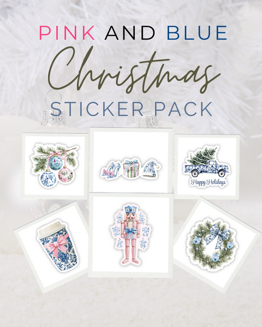 Pink and Blue Christmas Sticker Pack