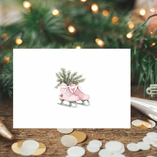 Pink Ice Skates ILY Greeting Card