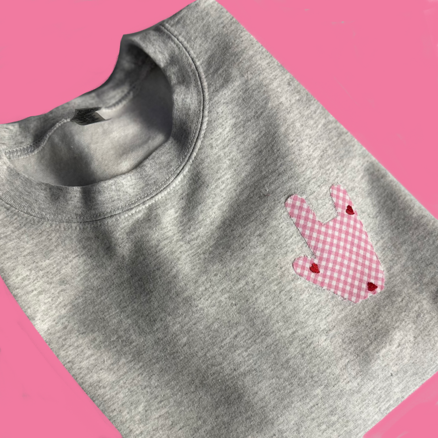 Valentine’s Gray Sweatshirt  Preppy Hearts ILY