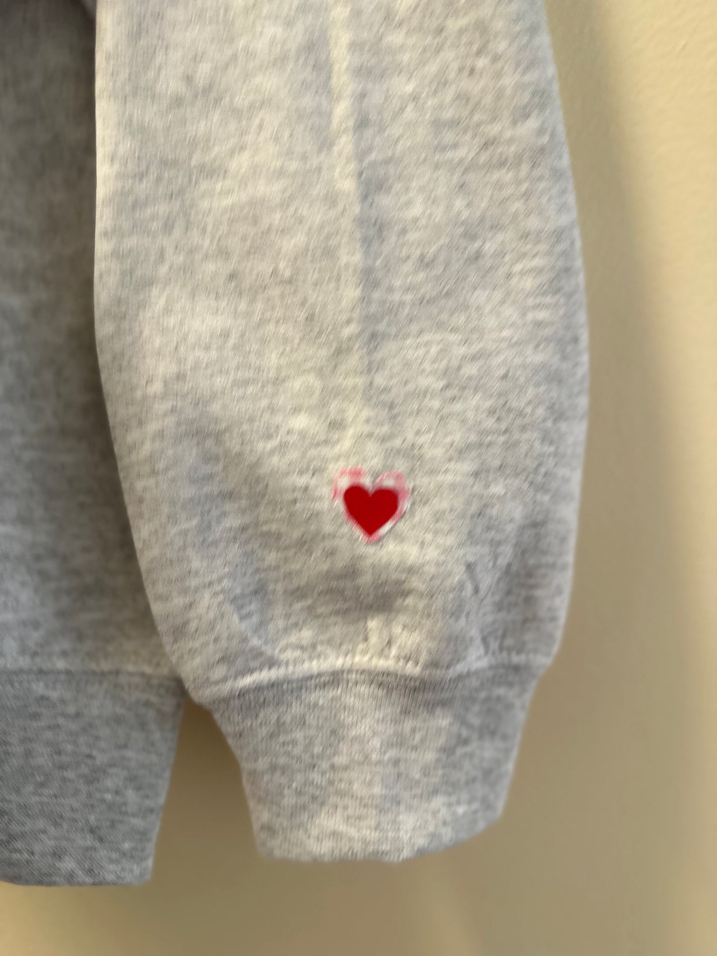 Valentine’s Gray Sweatshirt  Preppy Hearts ILY