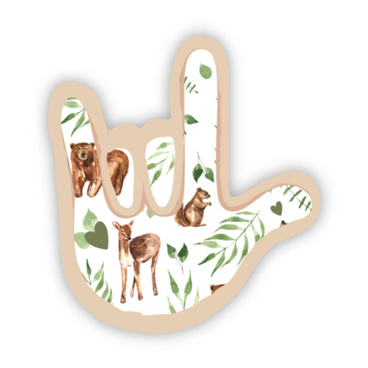 ILY Woods Brown Animals Sticker