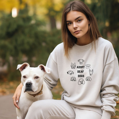 Adopt Deaf Dogs Tan Sweatshirt