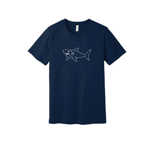 Adult Shark Hearing Aid Navy Tee