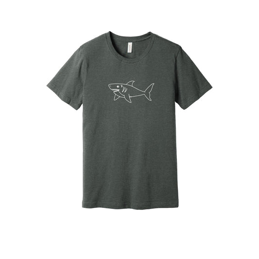 Adult Shark Hearing Aid Deep Gray Tee