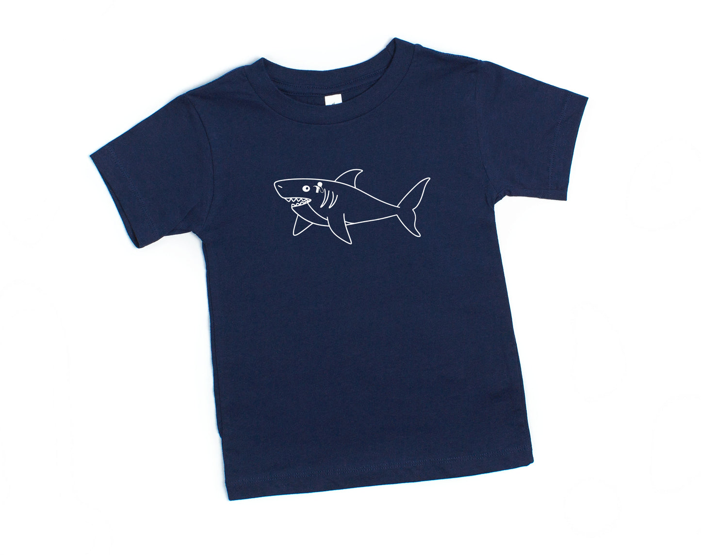 Shark with CI Navy Toddler and Youth Tee