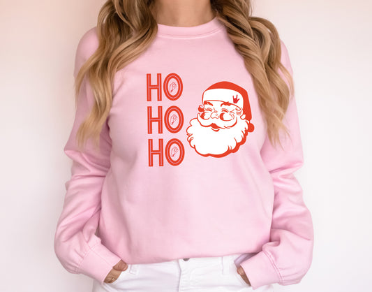 Ho Ho Ho ASL ILY Santa Pink Sweatshirt