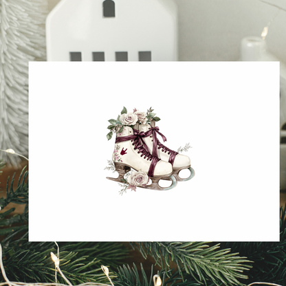 Burgundy Ice Skates Greeting  Card