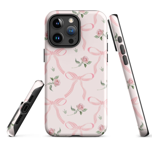 Bows, roses, Green ILY Tough Case for iPhone®
