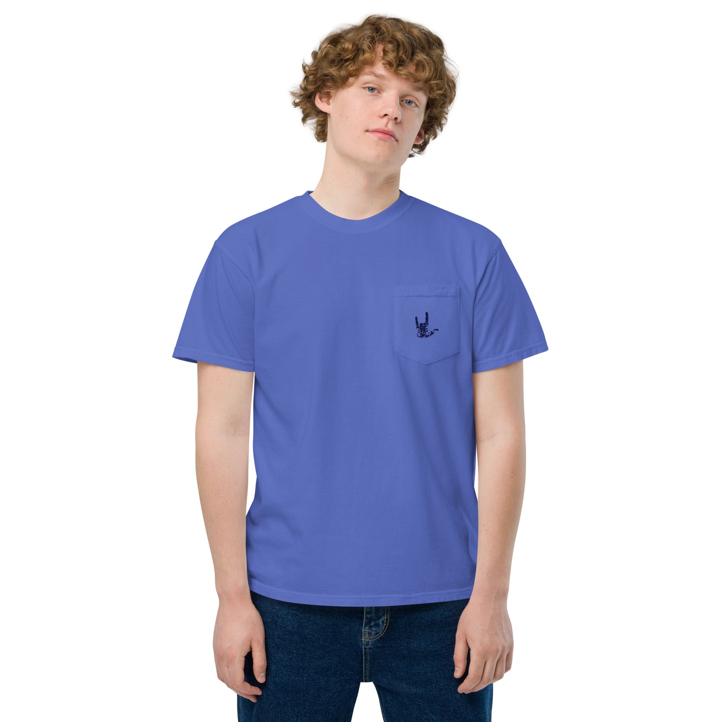 ILY Beach Blue Unisex pocket t-shirt